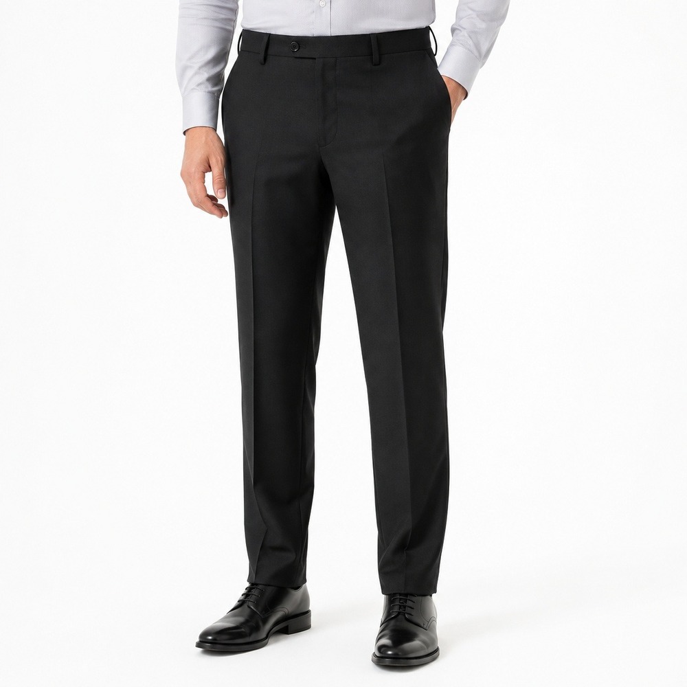 Ermenegildo Zegna Trousers Microsphere 100% Wool Mens Black 34 Regular Fit